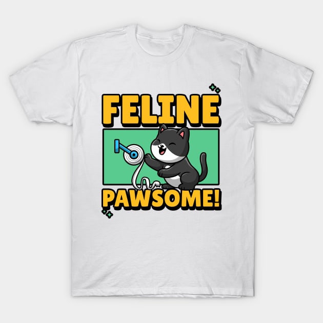 Feline Pawsome T-Shirt by Internal Glow